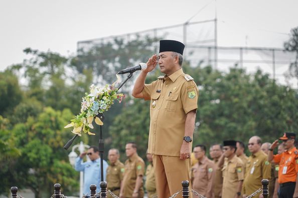 Usai Libur Lebaran Idul Fitri 1445 H tahun 2024, Pj Bupati Apriyadi Pimpin Apel Bersama jajaran ASN Muba