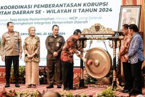 Pj Bupati Muba Sandi Fahlepi Hadiri Rakor Pemberantasan Korupsi Pemda se-Wilayah II Tahun 2024