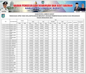 Ringkasan APBD Kabupaten Lobar Yang Diklasifikasikan Menurut Urusan Pemda dan Organisasi TA 2024 (5)