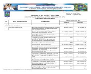 Ringkasan APBD Perubahan Pemprov NTB Diklasifikasikan Menurut Kelompok dan Jenis Pendapatan, Belanja dan Pembiayaan TA 2024 (18)
