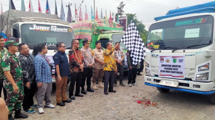 KPUD Muba Pelepasan Simbolis  Pendistribusian Logistik Pemilihan Untuk 6 Kecamatan