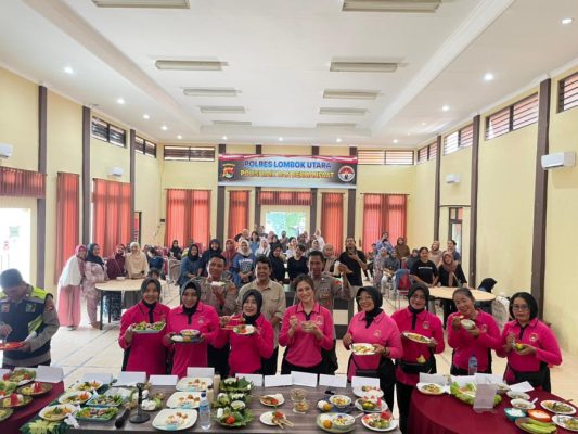Cegah Stunting dari Dapur, Bhayangkari Lombok Utara Edukasi Ibu Rumah Tangga Lewat Lomba Masak Sehat